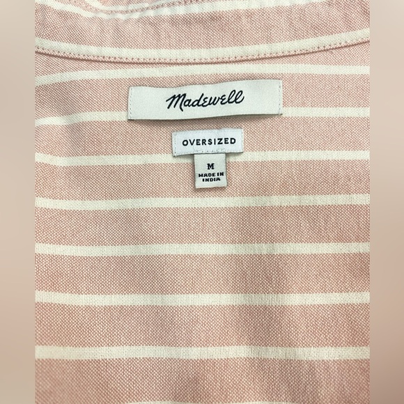 MADEWELL Oversized Signature Oxford Crop Shirt - Dusty Rose - Picture 9 of 11